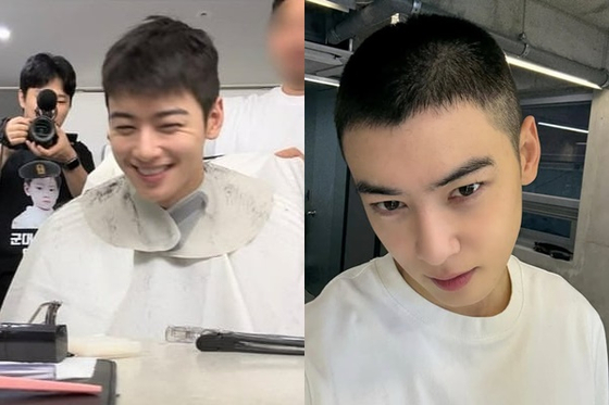 Cha Eun-woo revealed his freshly cut hair ahead of his military enlistment through his YouTube channel. [Screenshot from Cha's Youtube channel]