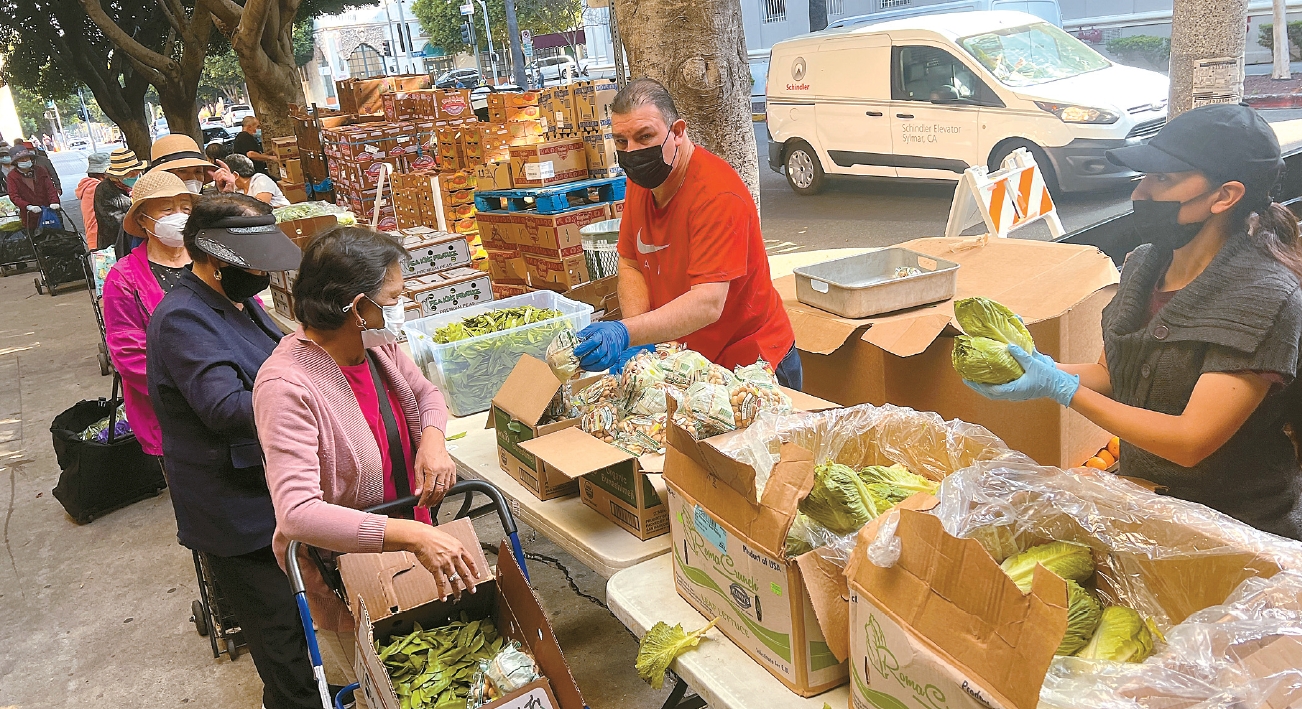 ICE immigration raids California impact free food distribution Koreatown Immanuel Church