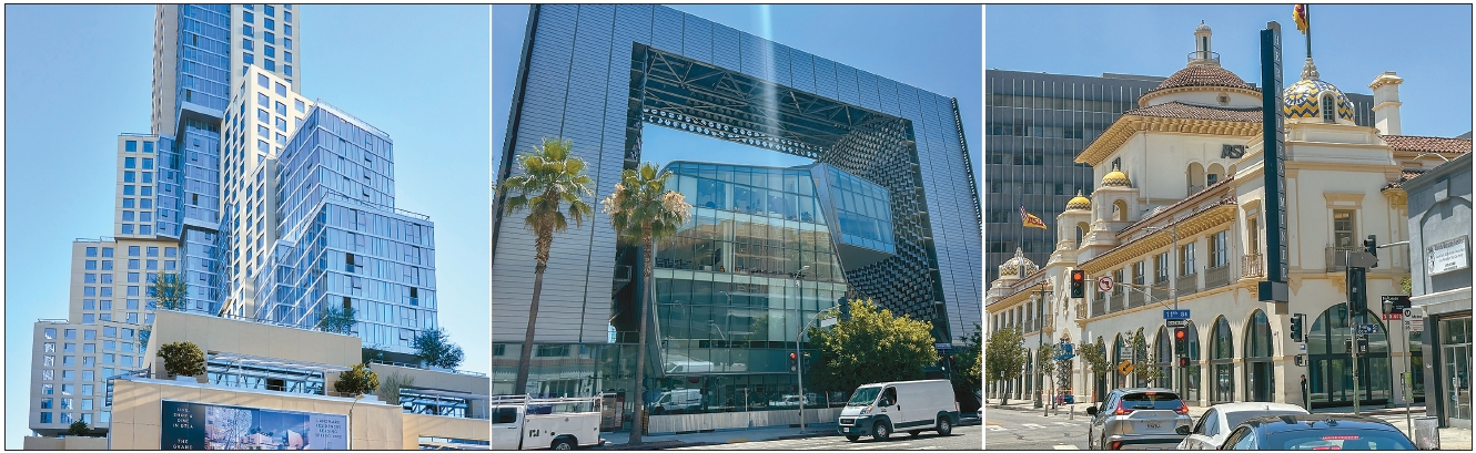 University buildings in Los Angeles housing satellite campuses, including Michigan Ross, ASU, and Emerson College