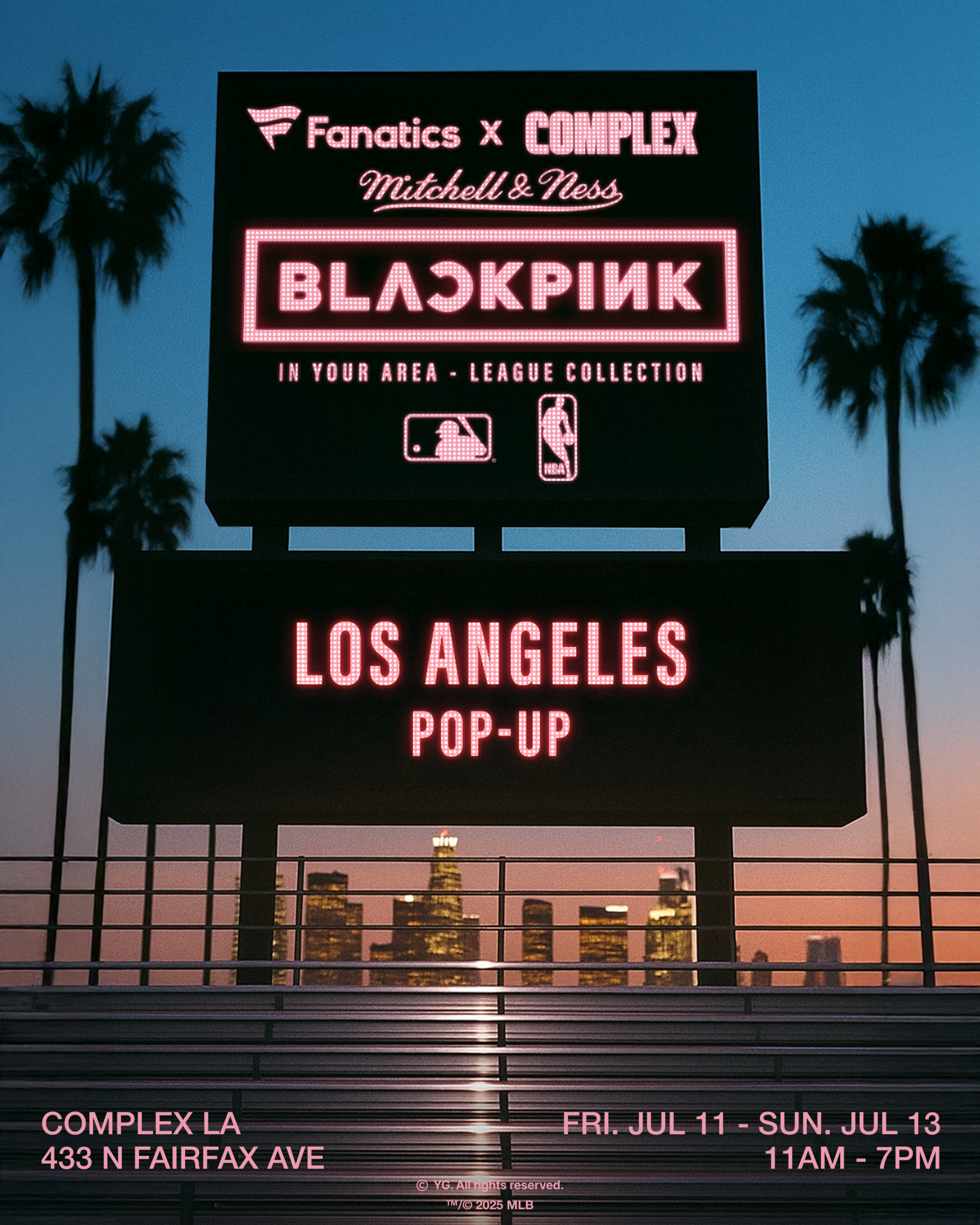 BLACKPINK Fanatics Complex LA pop-up flyer sportswear collaboration