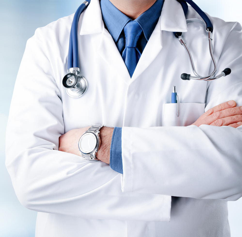 Doctor in medical gown standing with arms crossed, representing Korean American hospitals and PPO patient access issues