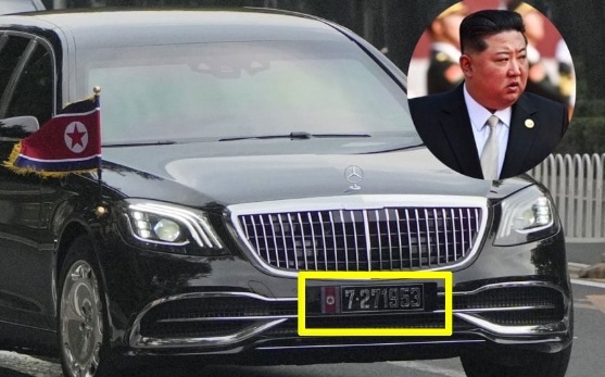 North Korean leader Kim Jong-un’s car bore the license plate number "7•271953" — a reference to the July 27, 1953, Korean War armistice. North Korea marks July 27, 1953 — the date of the armistice — as the "Victory Day in the Fatherland Liberation War." Analysts interpret Kim’s use of that number as a symbolic message: that Pyongyang views the war as a victory over the United States and will not yield to American pressure. [Screen capture]