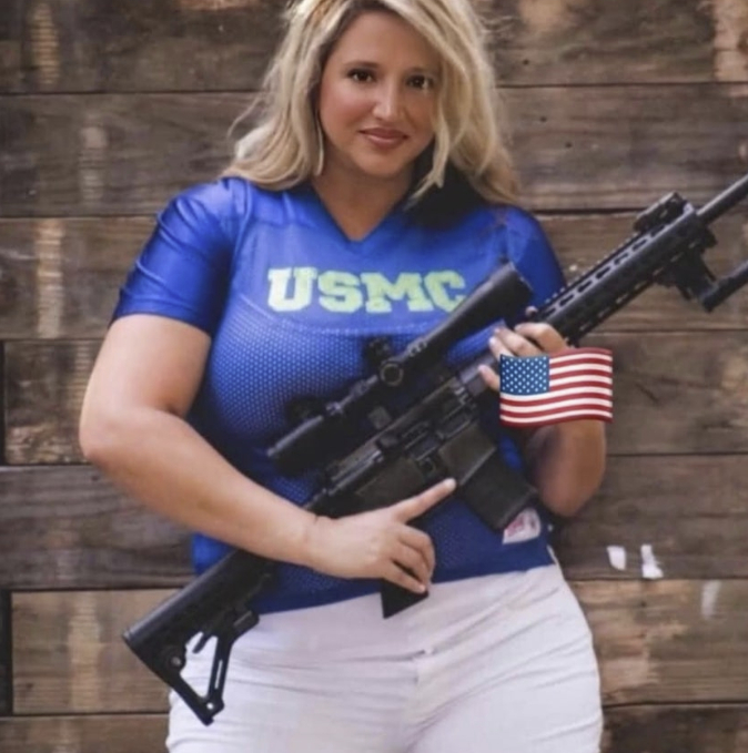 A post of Republican politicIan Tori Branum holding up an AR-15 on Facebook [SCREEN CAPTURE]