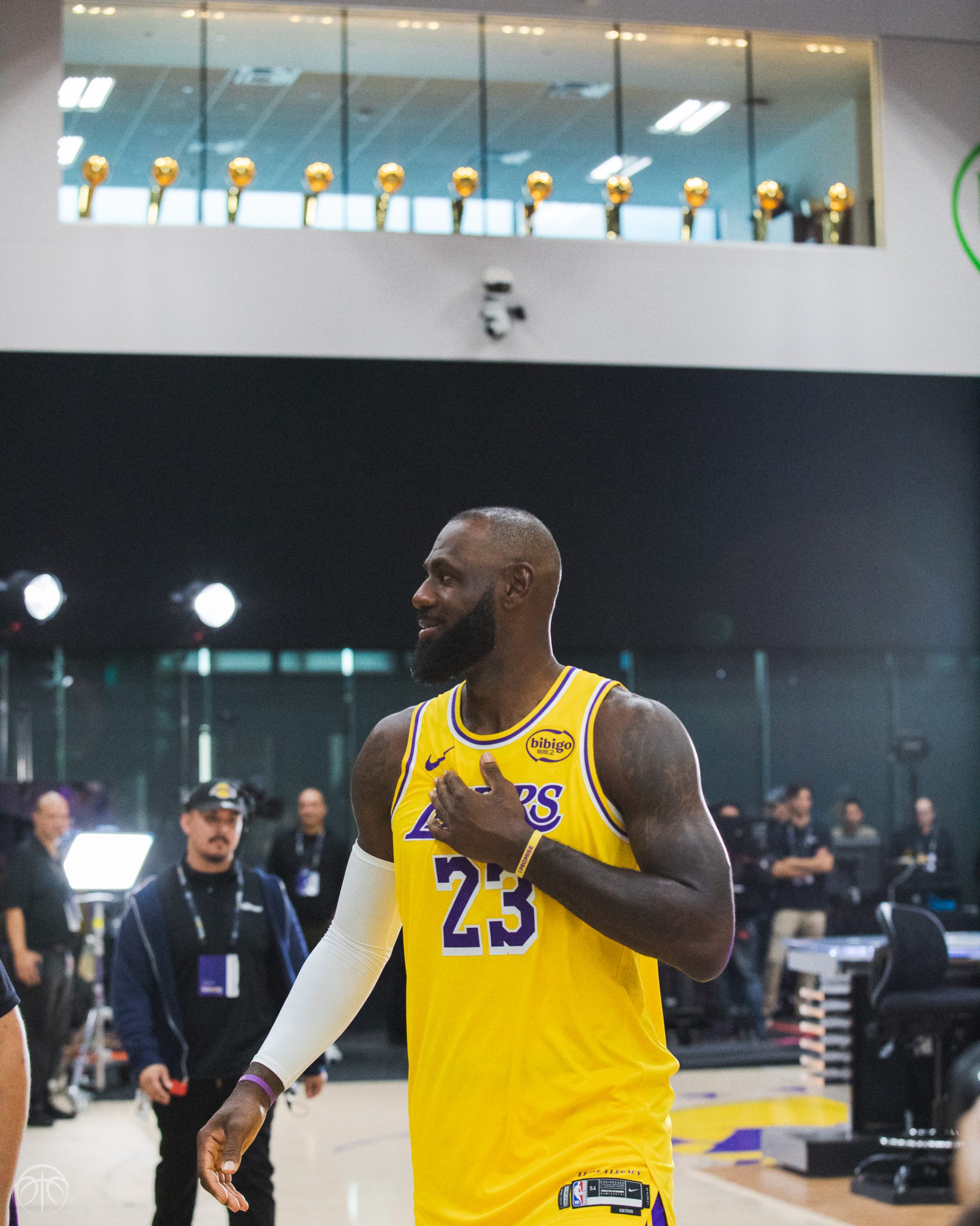 Lakers Media Day — LeBron James walking across the interview area
