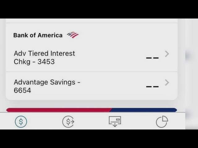 Bank of America mobile app showing a frozen business account balance of $0 following a wrongful bank account seizure.