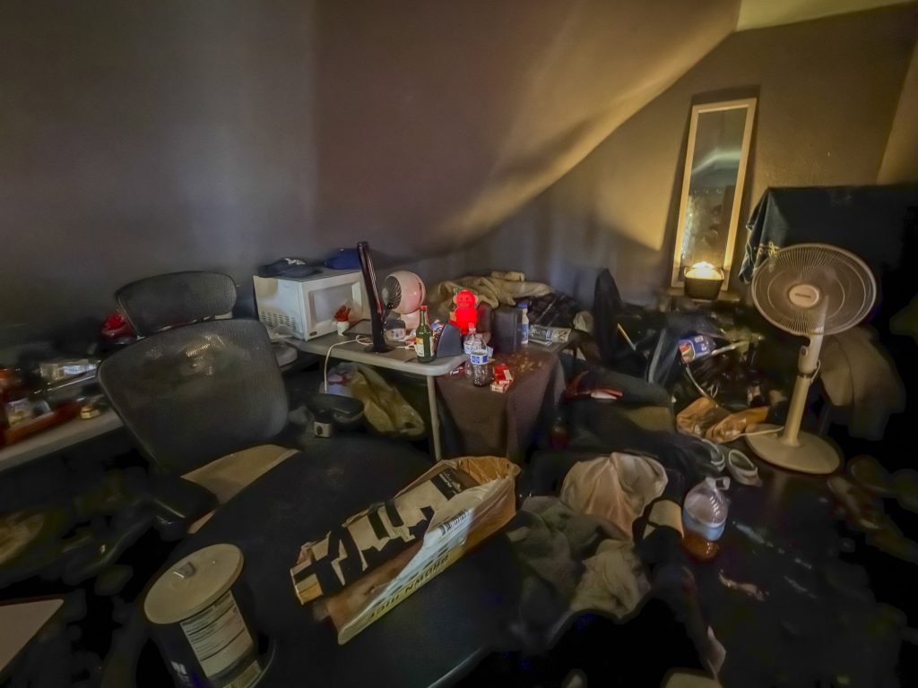 Empty room in a Koreatown hideout used by undocumented immigrants
