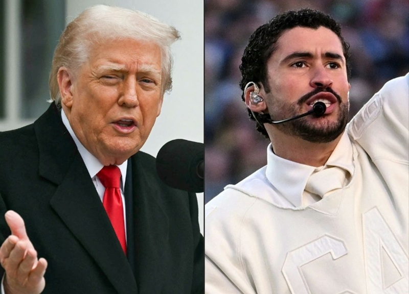 President Donald Trump, left, and Bad Bunny