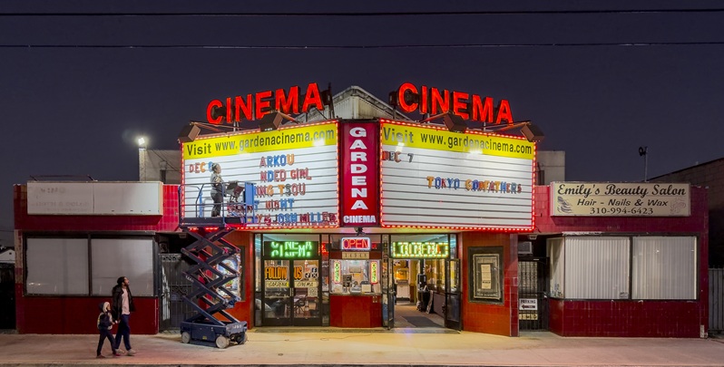 The Korean-owned Gardena Cinema drew attention after appearing in a Super Bowl commercial. [Sangjin Kim, The Korea Daily]
