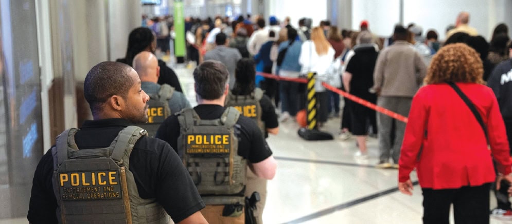 ICE agents patrolling near TSA checkpoint at Atlanta airport