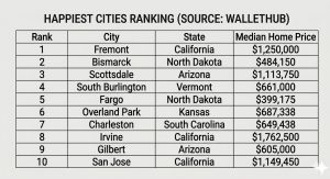 Happiest Cities in the US