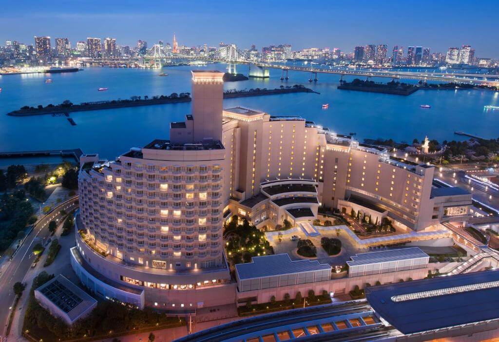 Hilton Tokyo Odaiba exterior view overlooking Tokyo Bay featured in the Tokyo Family Itinerary