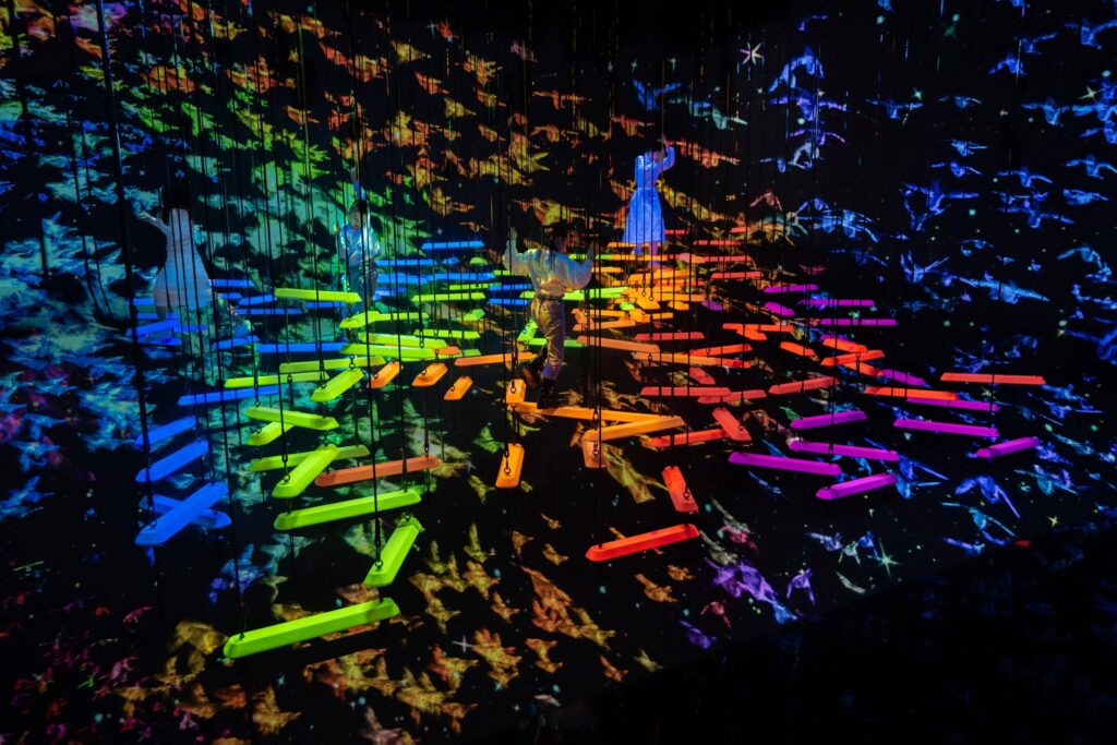 Dreamlike light and water installation at teamLab Planets Toyosu in the Tokyo Family Itinerary