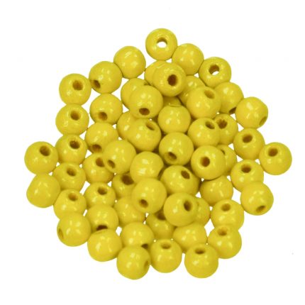 Holzperlen gelb Bohr ø 2,0 mm 6 mm 110 Stk.