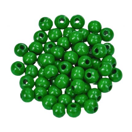 Holzperlen grün Bohr ø 2,0 mm 6 mm 110 Stk.