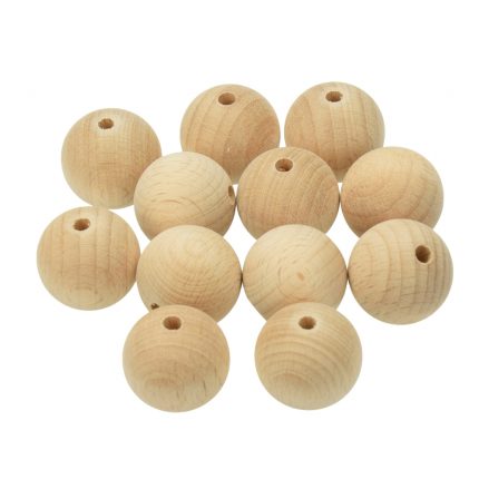 Rohholzkugeln gebohrt 12 mm ø 3 mm 45 Stk.