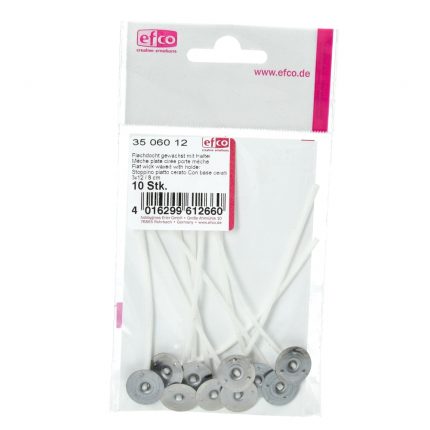 Flachdocht gewachst  mit Halter 3x12 / 8 cm 10 Stk.