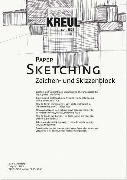 Skizzenblock (A3) - 20 Blatt/ Kreul