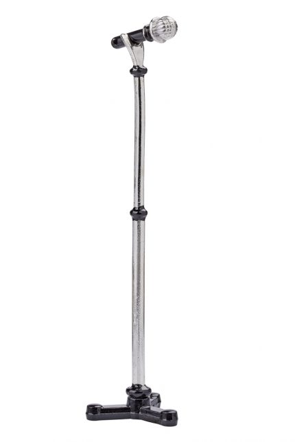 Mini-Mikrofon ca. 8,5 cm, schwarz-silber