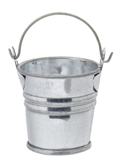 Metall-Eimer 4 x 4 cm silber