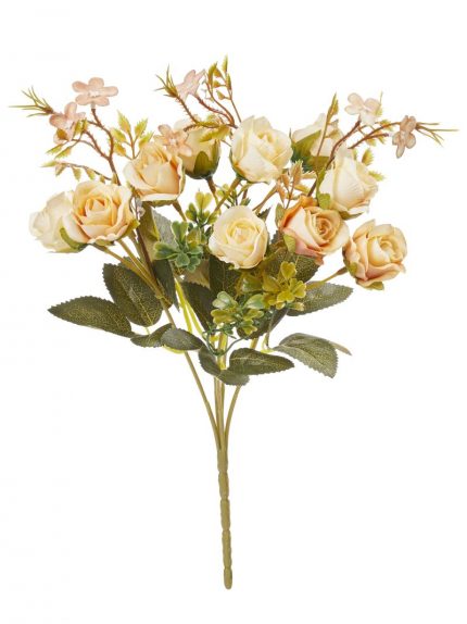 Rosenstrauß ca. 30 cm creme 10 Blüten