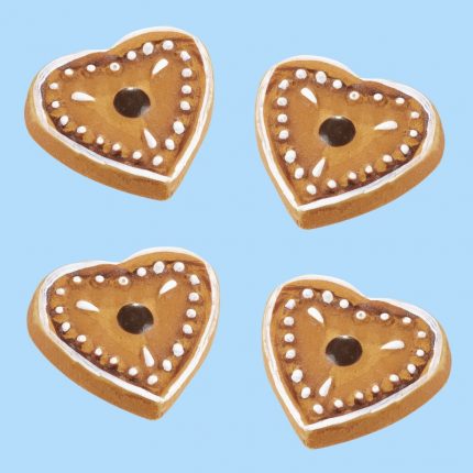 Lebkuchenherz, 2,5 cm, Btl. à 4 St.
