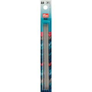 Strumpfstricknadeln ALU  533 grau 15 cm 2,00 mm