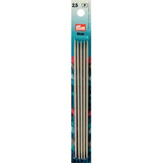 Strumpfstricknadeln ALU  533 grau 15 cm 2,50 mm
