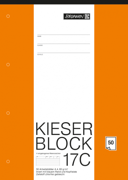 KIESER-Block A4 017C 80g 50 Blatt linier