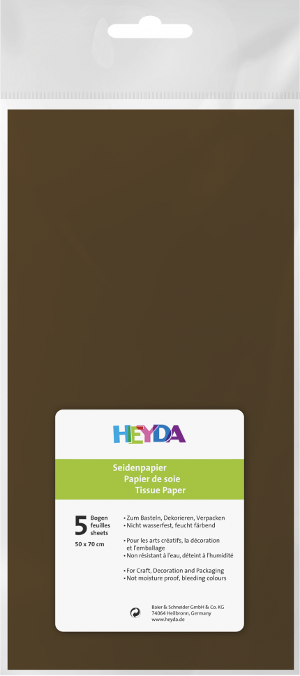 Seidenpapier (50x70/ 5St.) - Mittelbraun