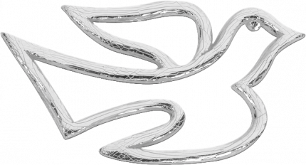 Wachstaube (40x22mm) - Silber