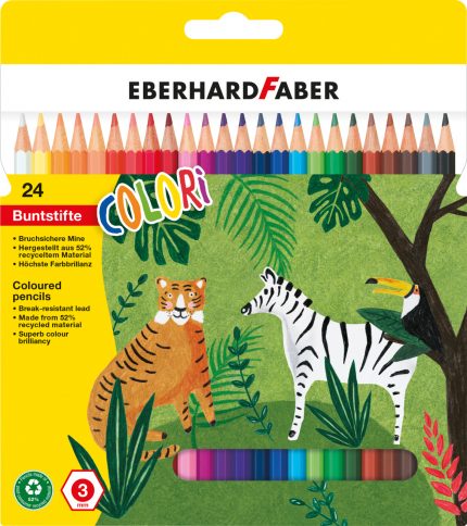 Eberhard Faber - Buntstifte Set Colori, 24 Jumbo Farbstifte in ergonomischer Form