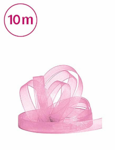 Chiffonband 10mm rosa 10m