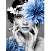 Diamond Painting 40x30cm Frau mit Blume