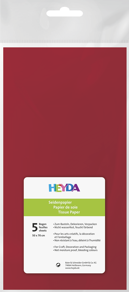 Seidenpapier (50x70/ 5St.) - Mittelrot