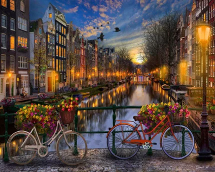 Malen nach Zahlen 40x50cm Kanal Amsterdam