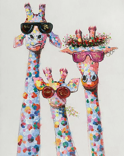 Malen nach Zahlen 40x50cm Pop Art Giraffenfamilie