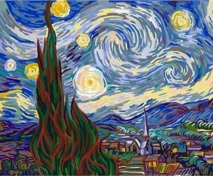 Malen nach Zahlen 40x50cm Van Gogh Sternennacht