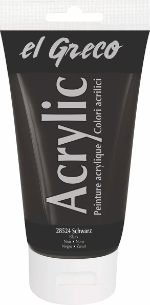 EL GRECO Acrylfarbe Schwarz 150 ml