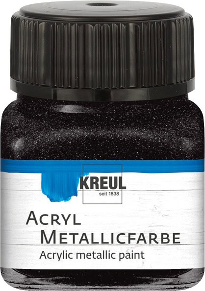 KREUL Acryl Metallicfarbe Schwarz Gl. 20 ml