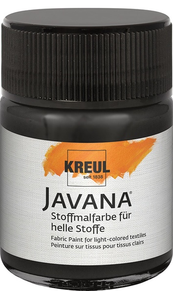 Stoffmalfarbe für helle Stoffe Schwarz  Gl. 50 ml