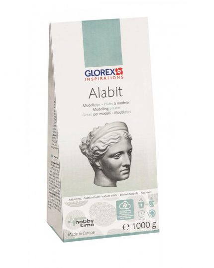 Glorex Modelliergips Alabit, Weiß - 1 kg Beutel