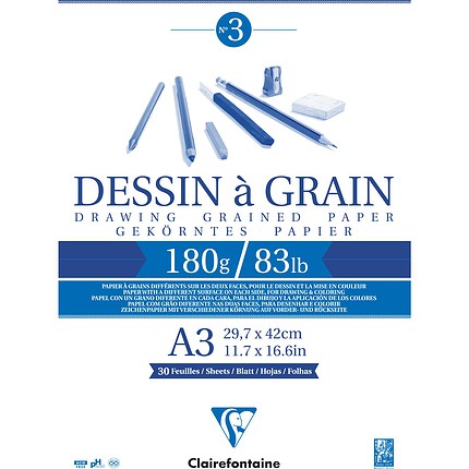 Dessin à Grain 180g 30 Blatt A3