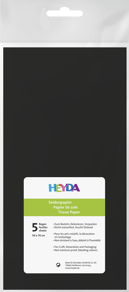 Seidenpapier (50x70/ 5St.) - Schwarz