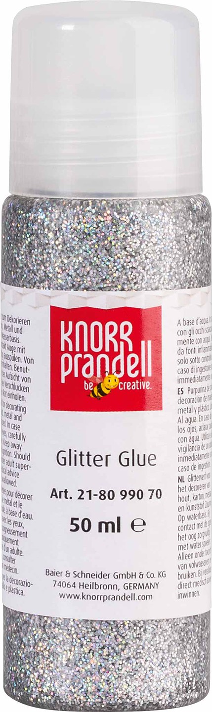 Glitter Glue (50ml) - Silber/ Regenbogen