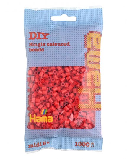 Hama Midi Bügelperlen Rot, 1000 Stück