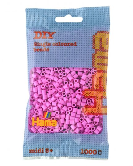 Hama Midi Bügelperlen Pastell Pink, 1000 Stück