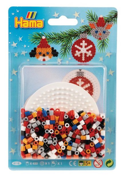 Hama Midi Bügelperlen Set Weihnachtskugel, ca 450 Stk inkl. Stiftplatte und Bügelpapier