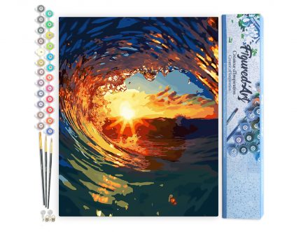 Figured Art - Malen nach Zahlen Welle und Sonnenuntergang, 40x50 cm
