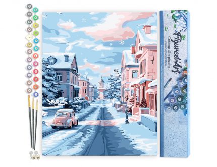 Figured Art - Malen nach Zaheln Schnee moregn in der Stadt, 40x50 cm