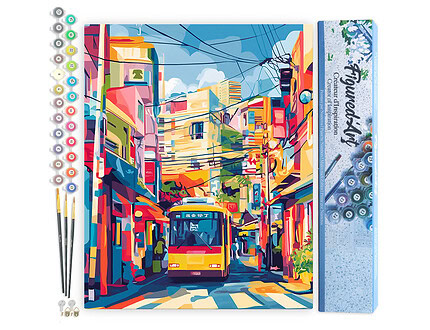 Figured Art - Malen nach Zahlen Tokio Stadtbus, 40x50 cm